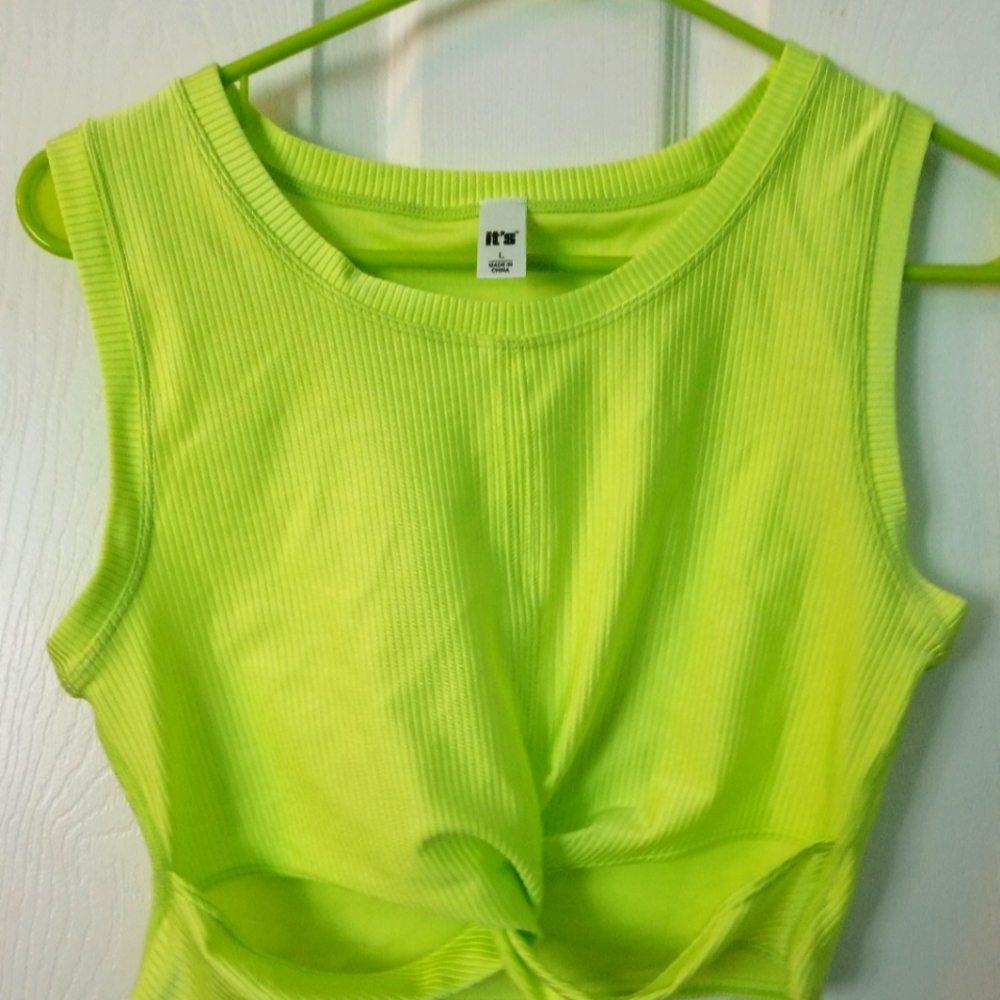 Lime Green Crop-top by Its Fashion Size  Large